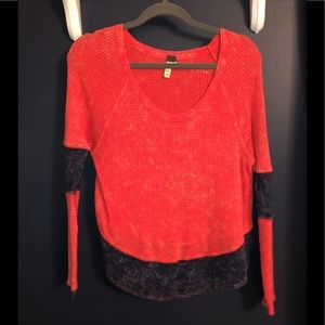 free people two toned waffle thermal